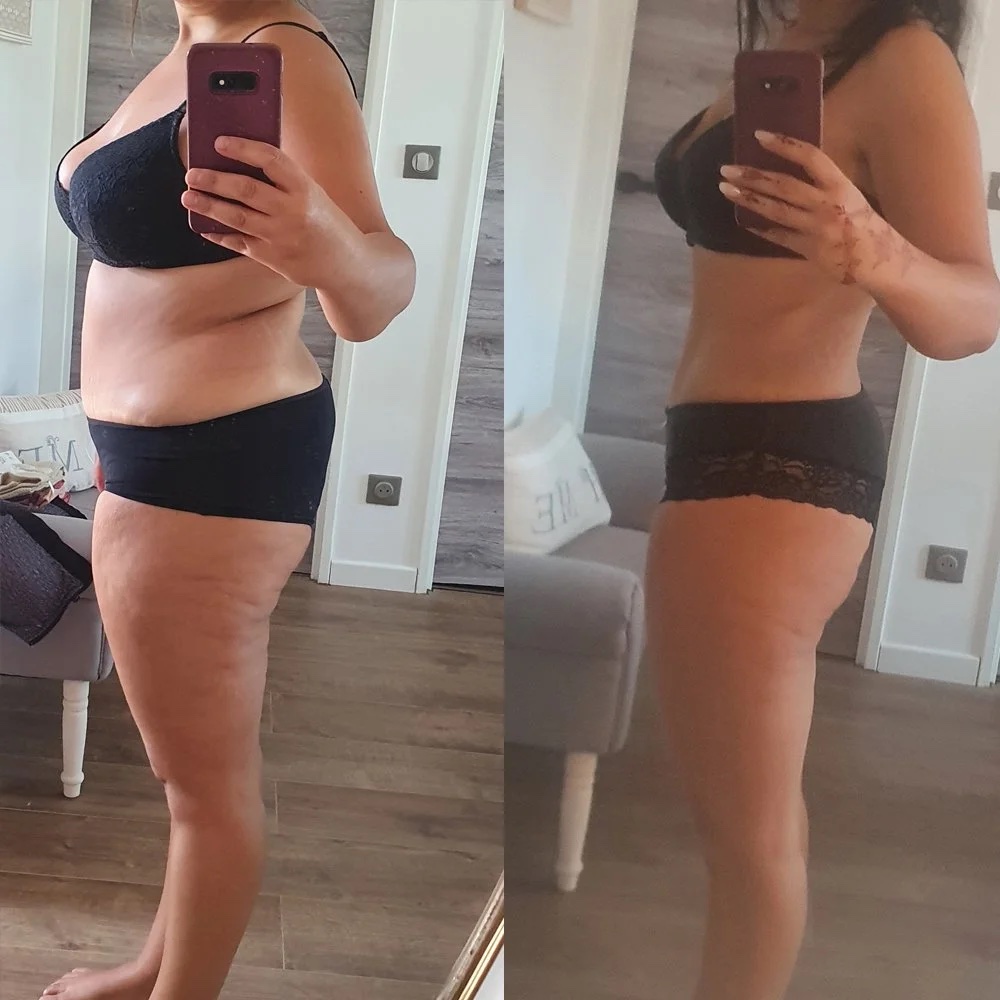 Transformation avant et après de Laura, qui a perdu 18 kg